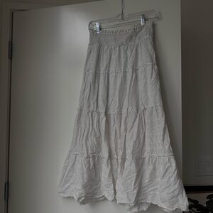 Aeropostale Light Gray Tiered Maxi Skirt